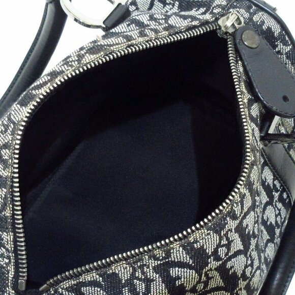100% Authentic ChristiaDior Logogram Light gray Dark Navy Hand Bag - Picture 9 of 13